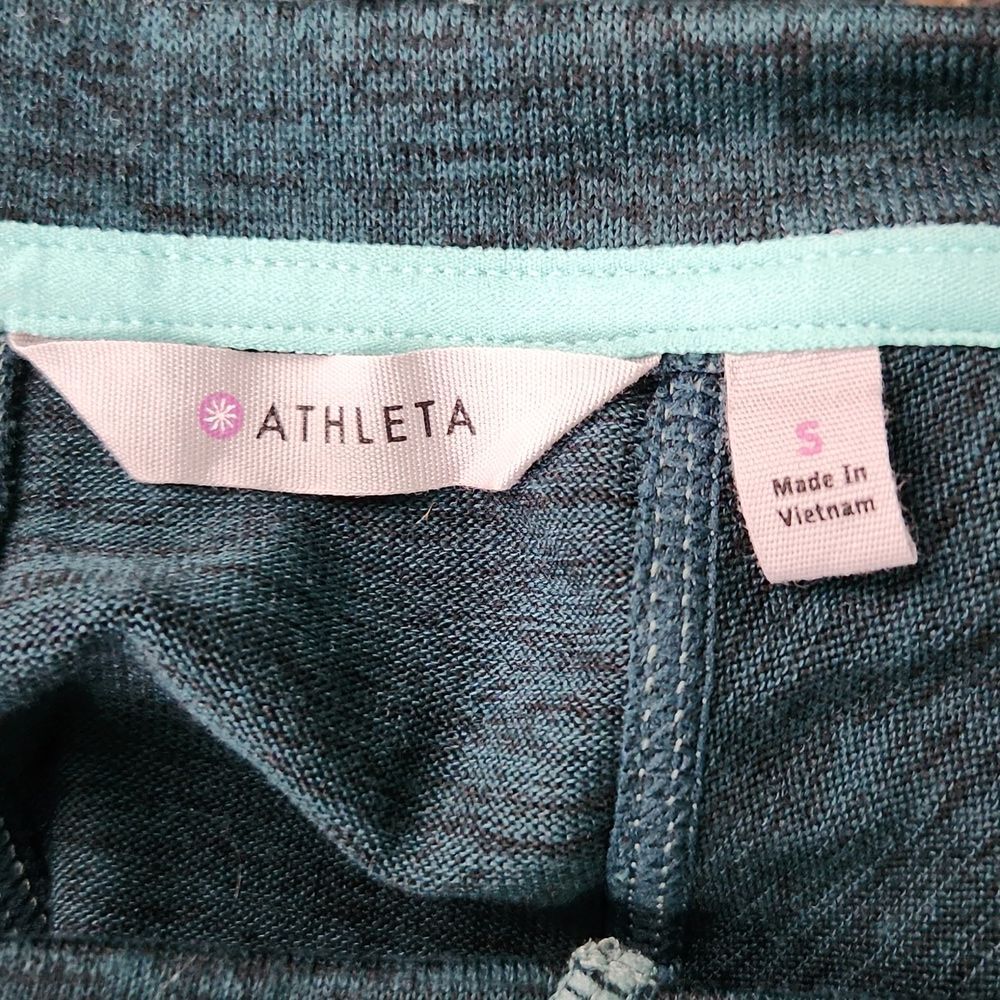 Athleta Give It Your All Small Dress Long Sleeve Drawstring Teal Pockets - Picture 7 of 13